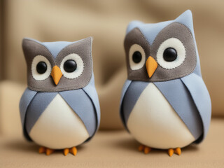 Fototapeta premium Soft toy owl for children. A gift. A souvenir. Generative AI