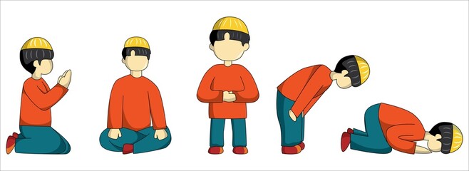 Moslem character set, ramadan character, flat design moslem character, for ramadan graphic design element