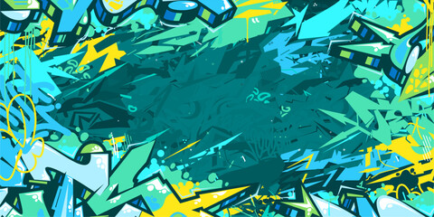 Abstract Urban Street Art Graffiti Style Vector Illustration Background Template