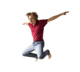 teenager boy jumping dance movement, isolated png