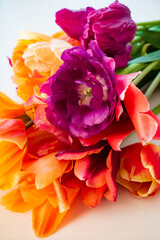 nice tulips in the vase