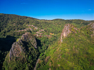 Aerial view of drone flying above Doi Pha Mee - 571804811