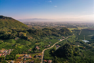 Aerial view of drone flying above Doi Pha Mee - 571804819