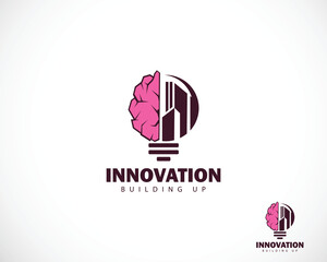 innovation logo creative bulb smart education icon design brain build business build
