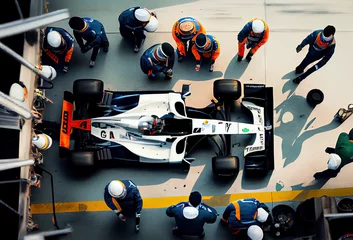 Foto auf Acrylglas F1 Racing car on formula 1 pit stop created with AI  