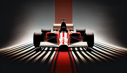 Rolgordijnen Racing car on formula 1 track created with AI   © thejokercze