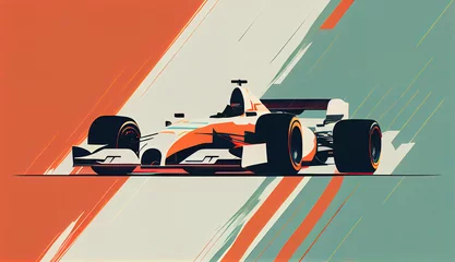 Peel and stick wall murals F1 Racing car on formula 1 track created with AI  
