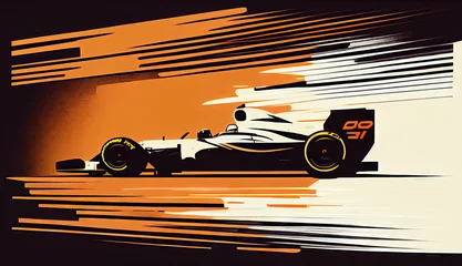 Poster Racing car on formula 1 track created with AI   © thejokercze