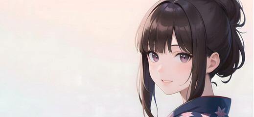 着物姿の女性　和服　浴衣　成人式