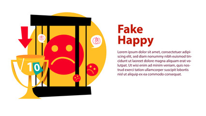 illustration of an sad face with bad situation