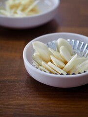 신선한 유기농 채소 마늘, 음식재료