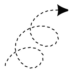 Black dotted line arrow.