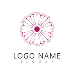 Dandelion flower logo vector and symbol template