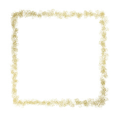 Gold square frame element with line border png.	
