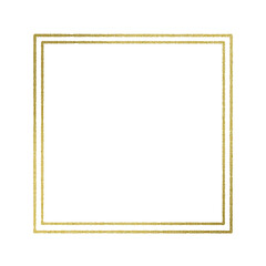 Fototapeta premium Gold square frame element with line border png. 