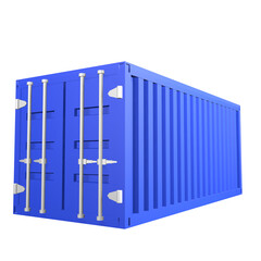 3D design of cargo containers for storage transportation illustration. 3D design of a blue colored cargo with closed doors