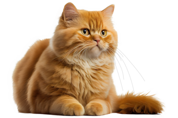 Yellow cat on isolated background