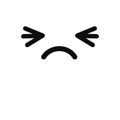 Doodle cute emotion face.	
