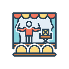 Color illustration icon for acts
