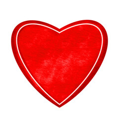 Red pencil heart doodle line.	