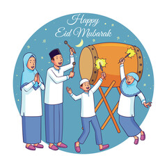 family celebrating eid al fitr