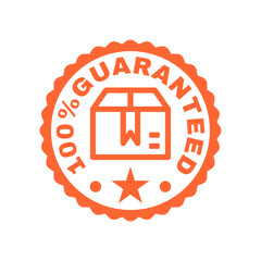 Warranty shipping label vector. 100% guaranteed badges vector.  
