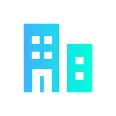 office building flat gradient icon