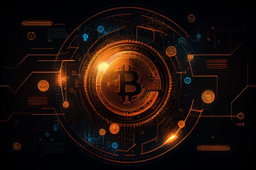Obraz premium illustration of digital abstract of crypto currency , ditial finance