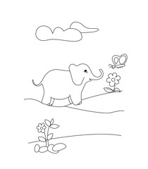 Simple elephant drawing easy cute png transparent
