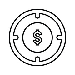 Profit Target Icon. Vector illustration. Outline symbol. 
