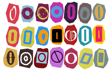Alphabet O - vector cut newspaper and magazine letters, paper style ransom note letter