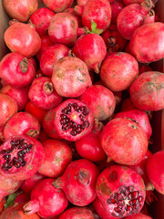 delicious sweet red pomegranate vitamins for eating pomegranate juice as background