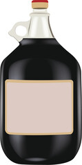five-litre bottle containing red wine-
