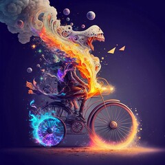 Magisches Fahrrad, made by Ai, Ai-Art