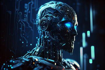 Artificial Intelligence , robot  digital tranformation background