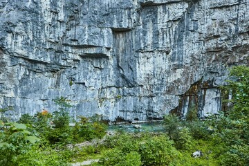 Mountain landscape. High mountains, and bright blue sky above the mountains