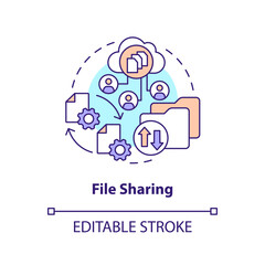 Fototapeta na wymiar File sharing concept icon. Free access to project. Version control advantage abstract idea thin line illustration. Isolated outline drawing. Editable stroke. Arial, Myriad Pro-Bold fonts used