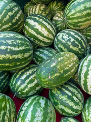 lots of green watermelons vitamins taste food fruits healthy food as background