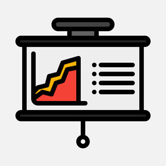 Profit chart presentation icon in filled line style, use for website mobile app presentation
