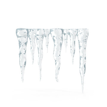 icicles on a white background