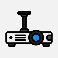Projector presentation icon in filled line style, use for website mobile app presentation