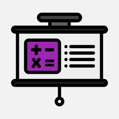 Mathematics presentation icon in filled line style, use for website mobile app presentation