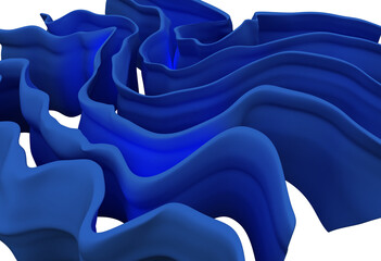 Abstract folded paper effect.blue background. Maze made of paper. 3d rendering