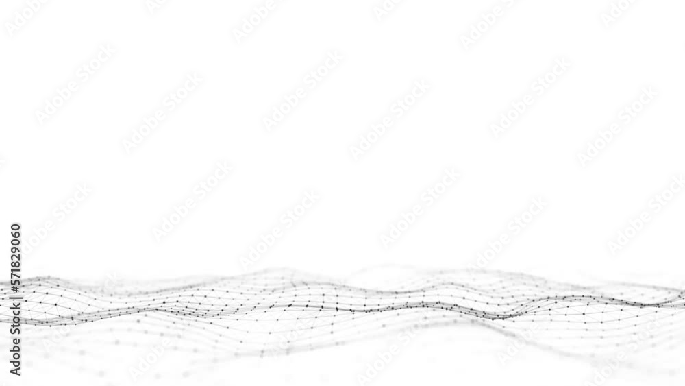 Poster dynamic wave with connected dots and lines on a white background. digital wave background concept. a