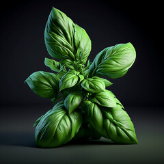 Basil plant isolated on white background. Generative AI.