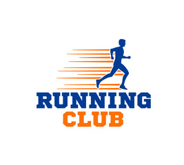 Running club icon, jogging sport symbol or sign