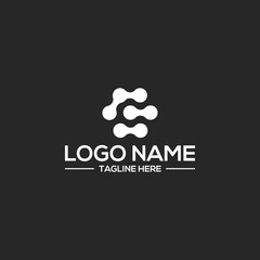 Minimal blockchain logo block vector designs