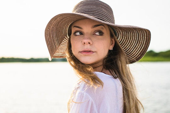 Young Girl at Beach at Golden Hour