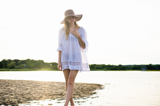 Young Girl at Beach at Golden Hour