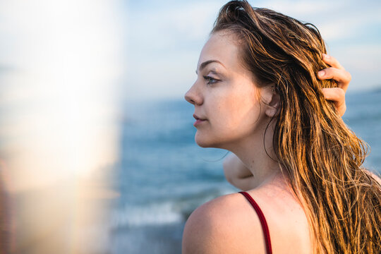 Young Girl at Beach at Golden Hour